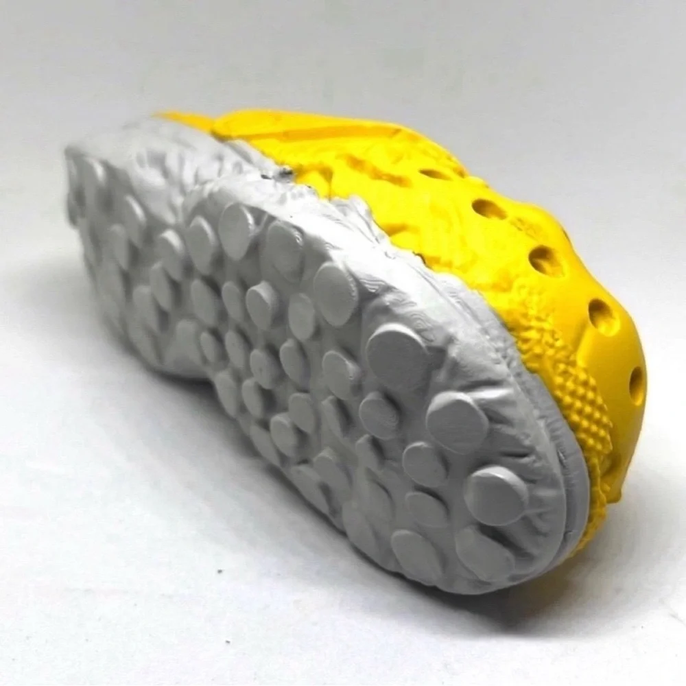 Natural Rubber Dog Chew Toy Slipper‎ | Yellow Treat Dispenser | 5x2 in